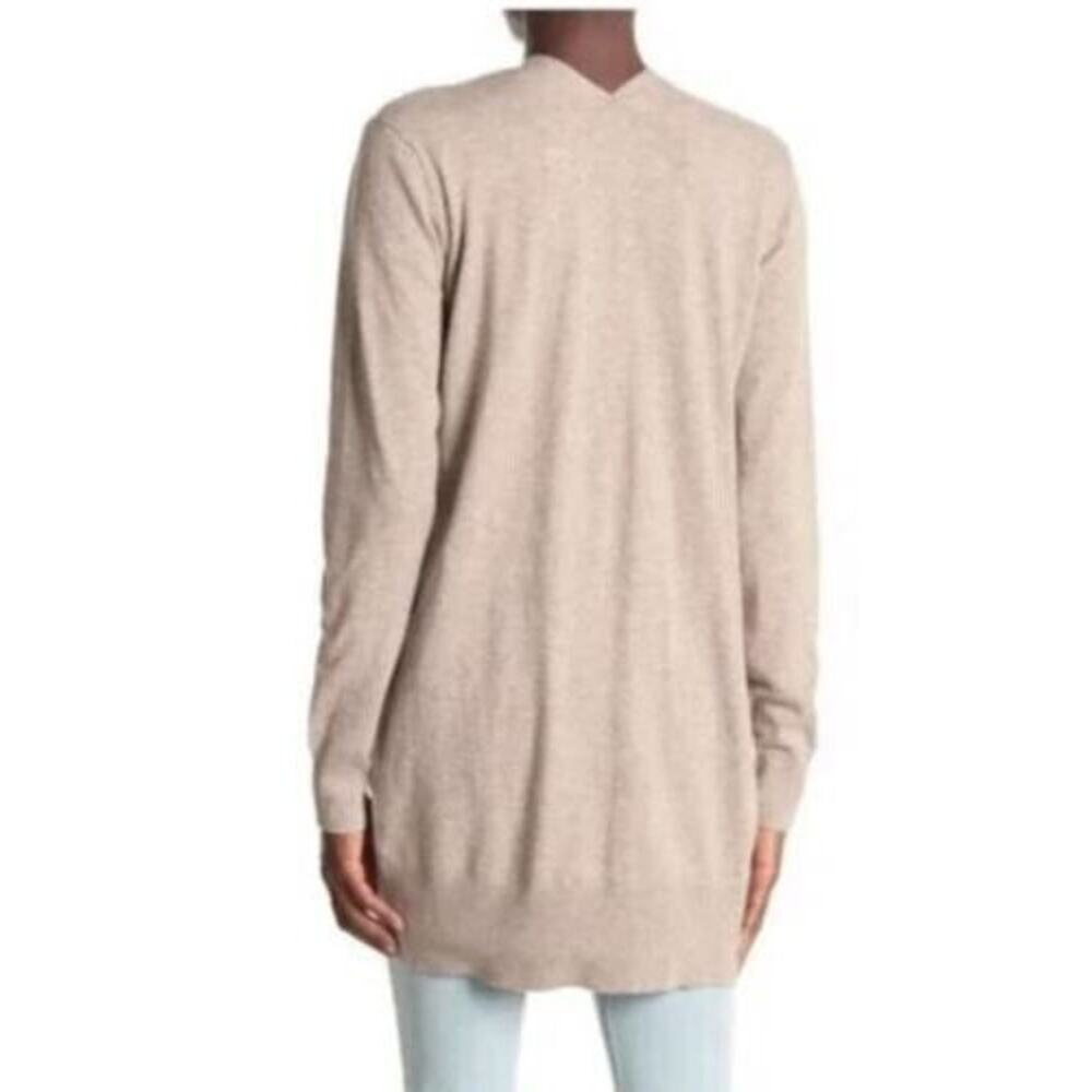 Sweet Romeo Women's Open Front Pocket Cardigan In Heather Latte Small $50 - Picture 2 of 3